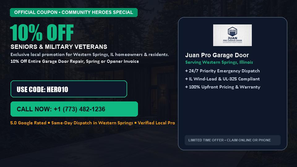 10% OFF Senior, Military & First Responder Discount in Western Springs, IL - Juan Pro Garage Door